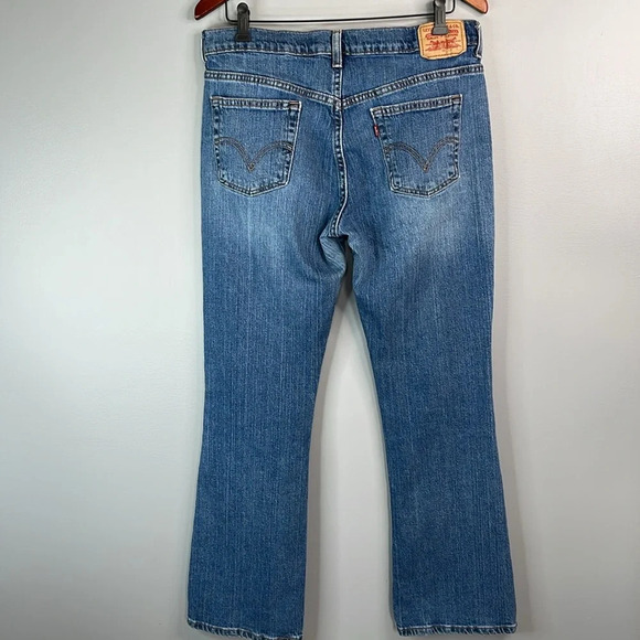 VINTAGE LEVIS Y2K Boot Cut Jeans Blue Medium Denim Mid Rise Red Tab Stretch 12 - Picture 6 of 12